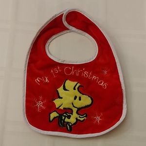 Peanuts Woodstock Christmas Baby Bib